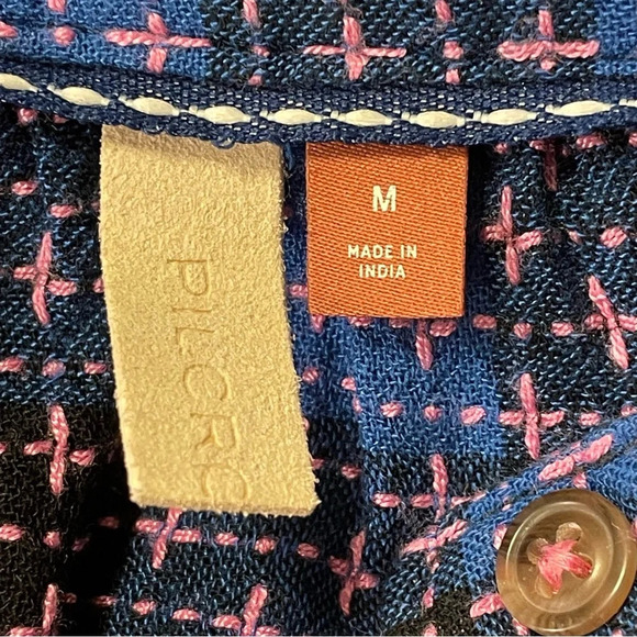 PILCRO by ANTHROPOLOGIE Plaid Buttondown Shirt in Blue Motif - Picture 7 of 10